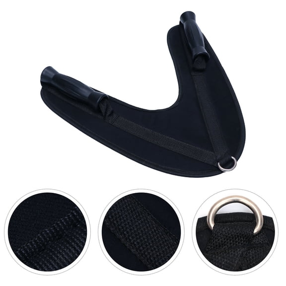 OUNONA 1Pc Abdominal Workout Device Black PVC Nylon Strap for Home Fitness and Muscle Definition