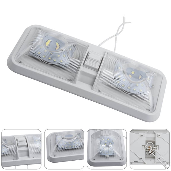 OUNONA 1Pc Auto Roof Light White LED Car Dome Interior Lamp for Van Truck Bus Use