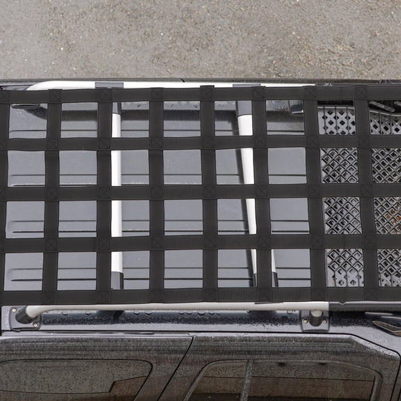 OUNONA Black Elastic Roof Cargo Net for Cars, Trucks, UTVs Storage Solution for Camping, Sports Gear, and Outdoor Equipment