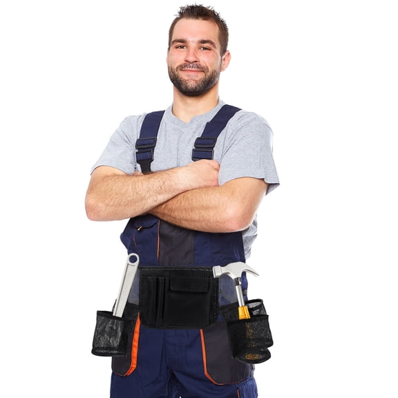 OUNONA 1Pc Black Maintenance Tool Waist Bag Canvas Material with Adjustable Buckle for Easy Use