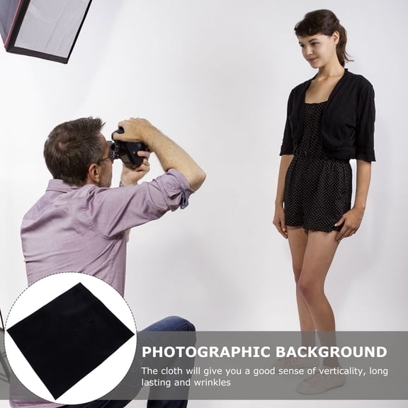 OUNONA Black Velvet Photography Backdrop Fabric 1Pc Washable Studio Background Cloth Easy to Restore