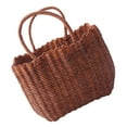 thumbnail image 1 of OUNONA Plastic Storage Basket Brown Multipurpose Tote for Home Use 1Pc, 1 of 8
