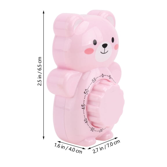 OUNONA Cartoon Bear Kitchen Timer Reminder Gadget, 1Pc Cute Bear Shaped Cooking Timer for Home and Kitchen Use