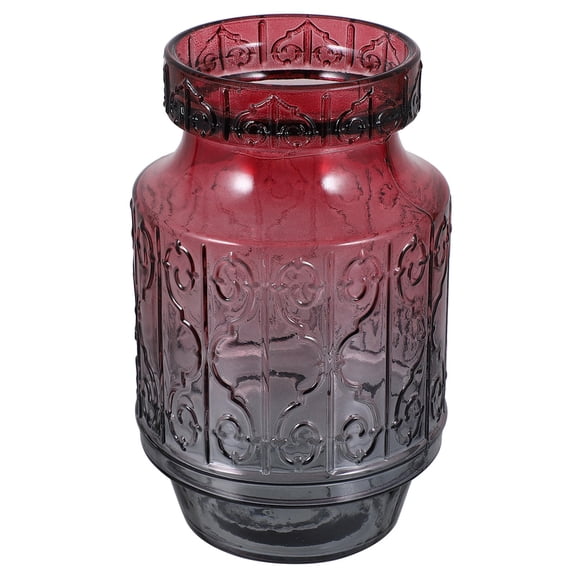 OUNONA 1Pc Embossment Creative Vase Home Decorative Vase Unique Glass Vase Ornament