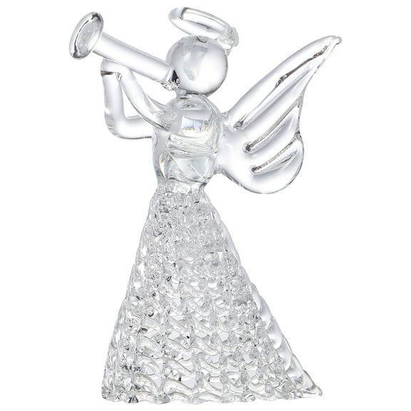 OUNONA 1Pc European Style Angel Glass Sculpture Crystal Candleholder Cafe Candlestick