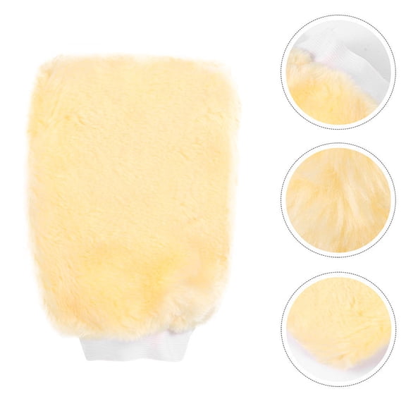 OUNONA 1Pc Faux Wool Car Washing Mitt Auto Double Side Car Wash Glove