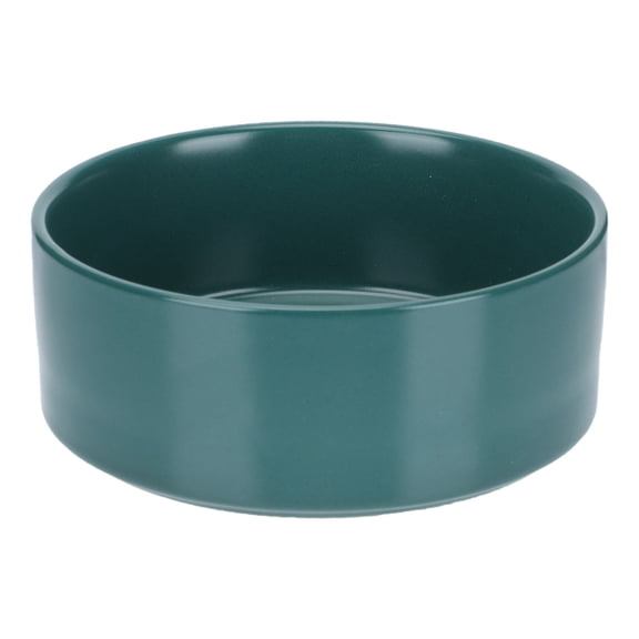 OUNONA 1Pc Green Ceramic Dog Feeder Bowl with Elegant Circle Design for Easy Cleaning