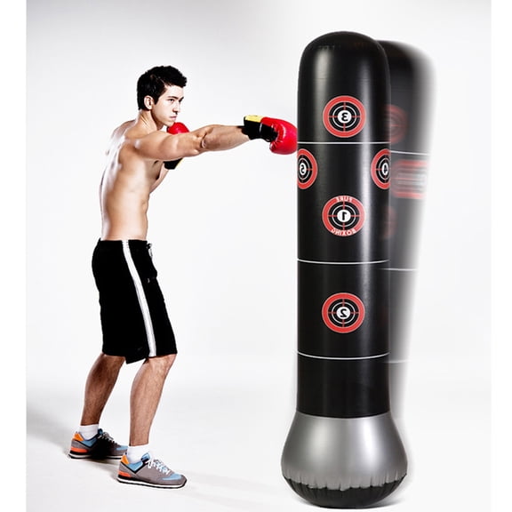 OUNONA Inflatable PVC Sandbag Vertical Boxing Column for Fitness Training, Exercise, Martial Arts and Home Workouts