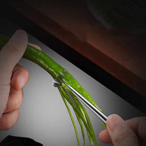 OUNONA Plated Kitchen Scallion Cutter with Anti-Skid Handle for Onion Slicing