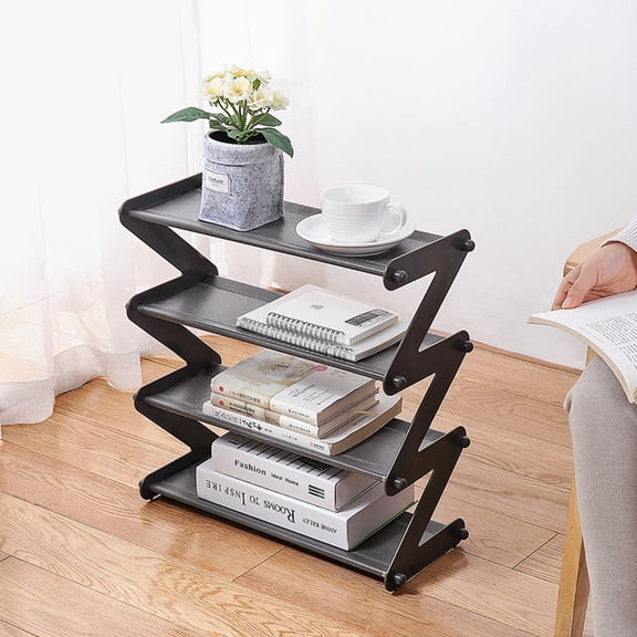 OUNONA Dark Grey Layered Storage Rack Organizer - Multi-Purpose Space Saver for Kitchen, Living Room, Office, Home Storage Solution