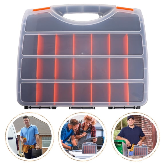 OUNONA 1Pc Clear Multi-Grid Storage Box with Inclined Partitions for Household and Shop Use