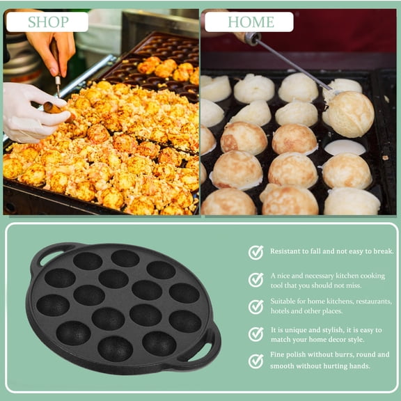 OUNONA 1Pc Multi Purpose Iron Pot Black High Durability Thick Frying Pan for Kitchen Use