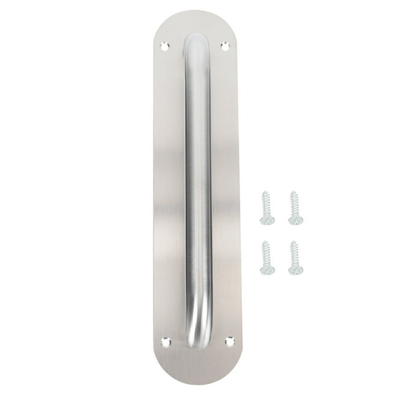 OUNONA 1Pc Plated Silver Stainless Steel Pull Handle for Doors Gates Cabinets with Thickened Durable Design