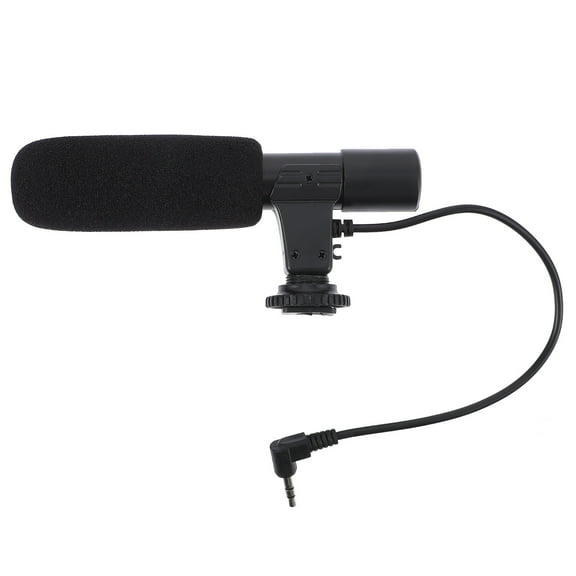 OUNONA 1Pc Professional Camera Microphone Black High Sensitivity for Interview and Video Recording