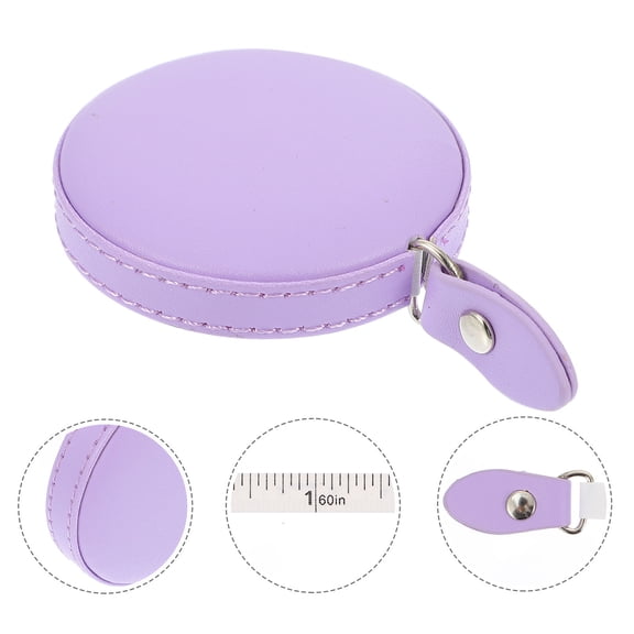 OUNONA 1Pc Purple PU Material Measuring Tape with One-Click Retract for Practical Usage