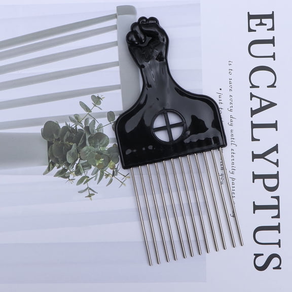 OUNONA 1Pc Rake Comb Black Steel Needle Hair Brush for Long Thick Hair Styling