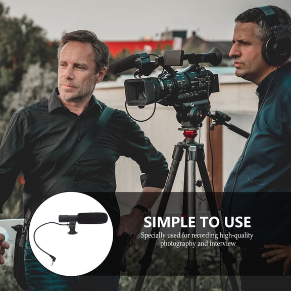 OUNONA Compact Recording Microphone for Cameras and Smartphones, Black, Audio Capture Mic