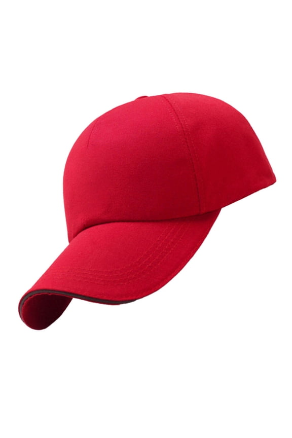 1Pc Red Baseball Cap Outdoor Sports Peaked Hat Classic Stylish Comfortable