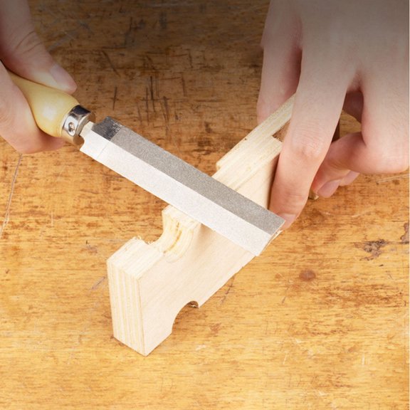 OUNONA 1Pc Rhombus Woodworking File with Comfortable Grip for Hard Wood Processing and Finishing