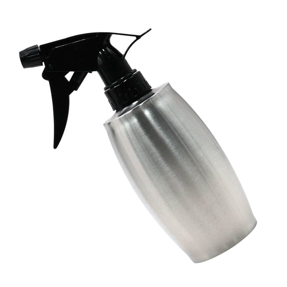 OUNONA Stainless Steel Spray Bottle with One-Hand Pressure Trigger, Reusable Mist Sprayer for Cleaning and Storage