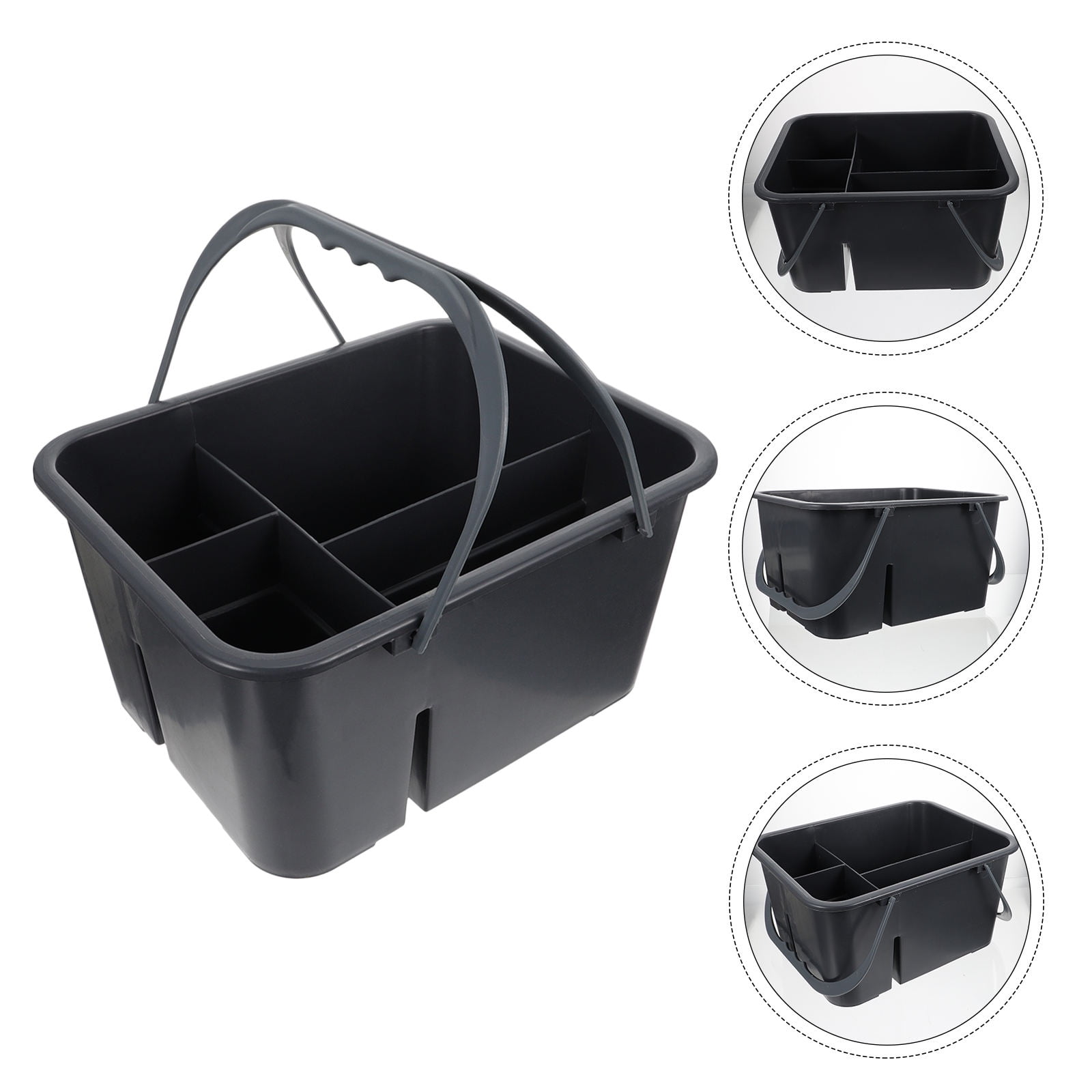 OUNONA 1Pc Storage Bucket for Home Grey Plastic Four Compartments ...