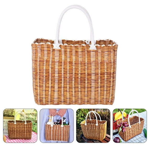 BALAHAPY Multi-Function Storage Basket Plastic Assorted Color 1Pcs 13.4X9.4X5.9In