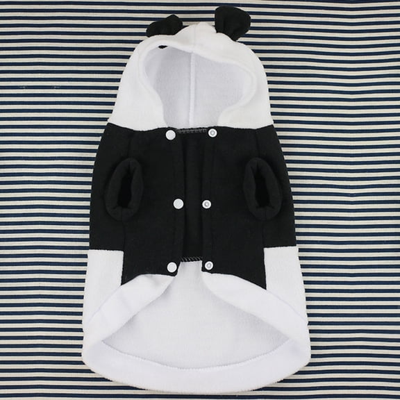 OUNONA 1Pc White Polyester Pet Clothes Panda Costume Autumn Winter Dog Clothes for Wearing