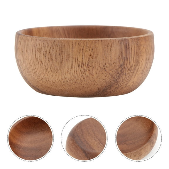 OUNONA 1Pc Wooden Plate Food Dish Kitchen Plate Service Dish Dishware Utensil (Brown)