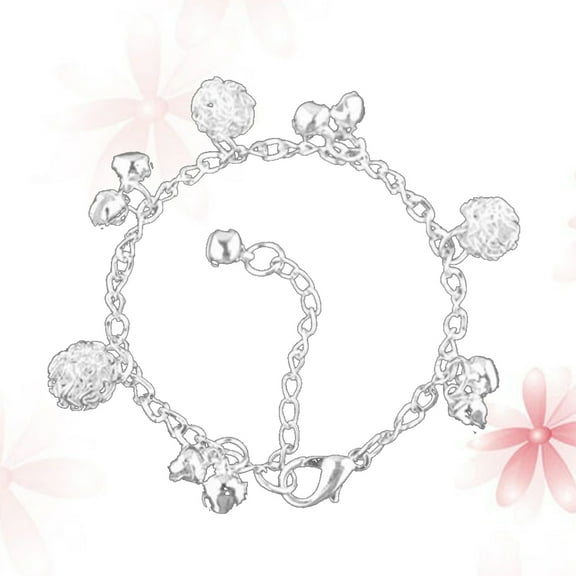 OUNONA Women's Jingle Bell Bracelet Alloy Festive Holiday Charm Adjustable Wristband 1 Piece