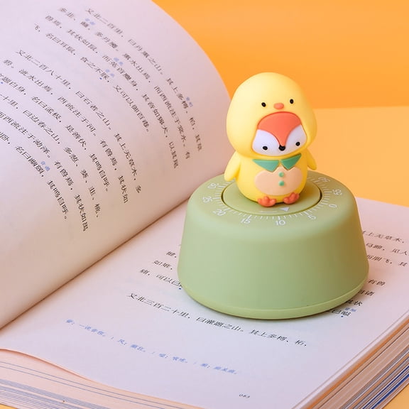 NUOLUX Kitchen Timer Manual Mechanical Countdown Timer in Green with Cute Animal Design