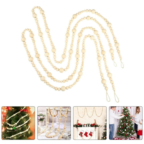 OUNONA 1 Piece Golden Beaded Garland Decoration for Window, Mantle, and Home Decor