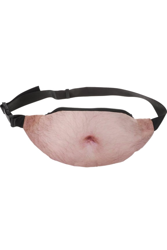 1Pcs Belly Fanny Pack Funny PU Beige for Trail Running and Jogging
