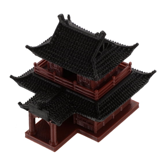OUNONA Realistic Brown Garden Pavilion Figurine for Tabletop and Bonsai Scenes