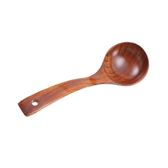 OUNONA Natural Wood Soup Ladle Long Handle Comfortable and Convenient for Kitchen 1Pc