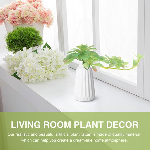 OUNONA 1Pc Wedding Scene Layout Prop Green Lifelike Plant Rattan Decor