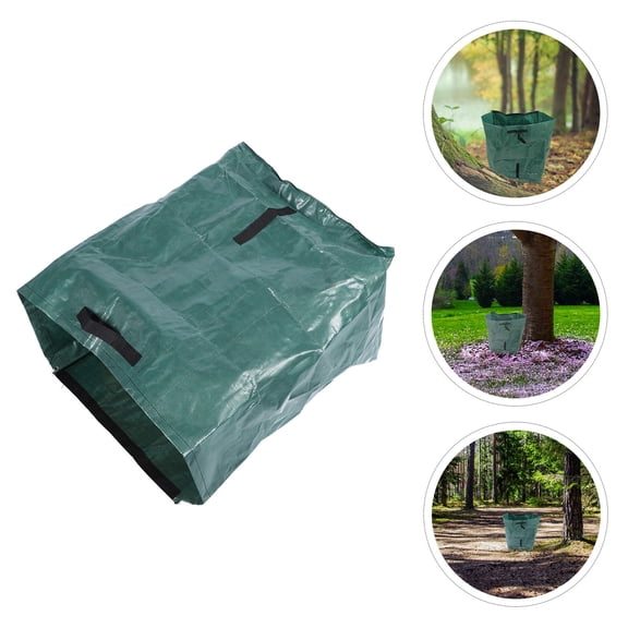 OUNONA 1Pc Green Garden Leaf Sack Trash Can PP Material for Outdoor Waste Collection