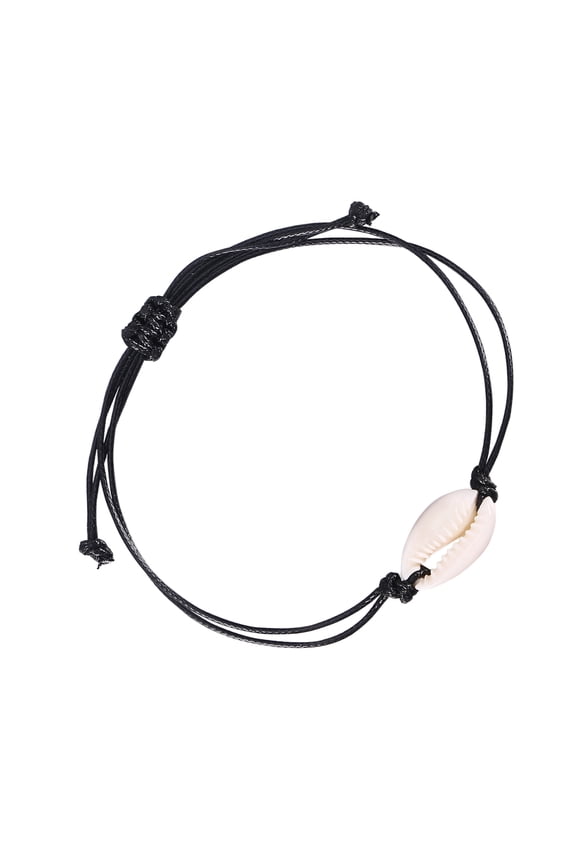 1Pc Simple Hand Knitted Shell Bracelet Black Lightweight Comfortable Accessory