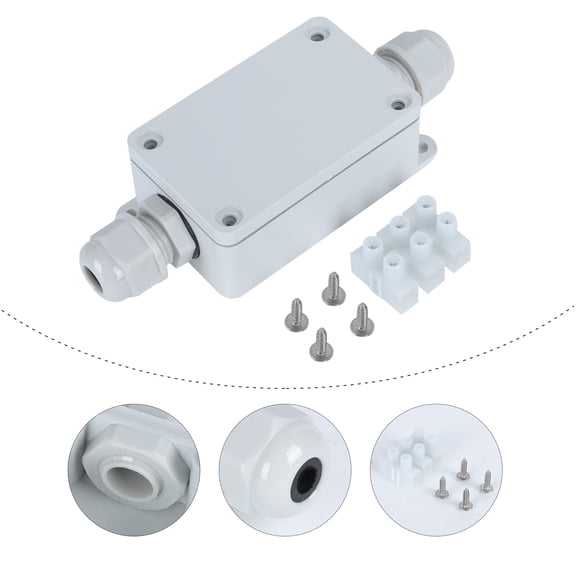 OUNONA Outdoor Junction Box, 1 Piece White PC Electrical Wiring Enclosure for External Use, Weatherproof