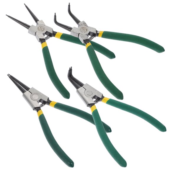OUNONA 1Set 7 Inch Precision Spring Loaded Snap Ring Pliers with Bent and Straight Jaws for Home Repair