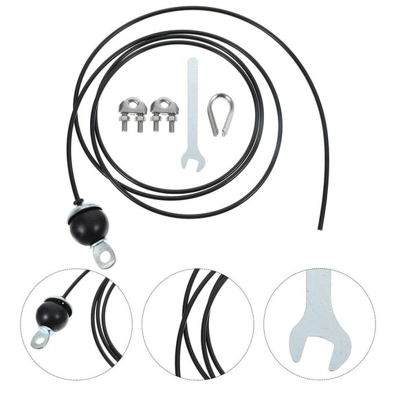 OUNONA Adjustable Arm Pulley Rope System Set - Black Strength Training Equipment for Biceps, Triceps & Shoulder Workout