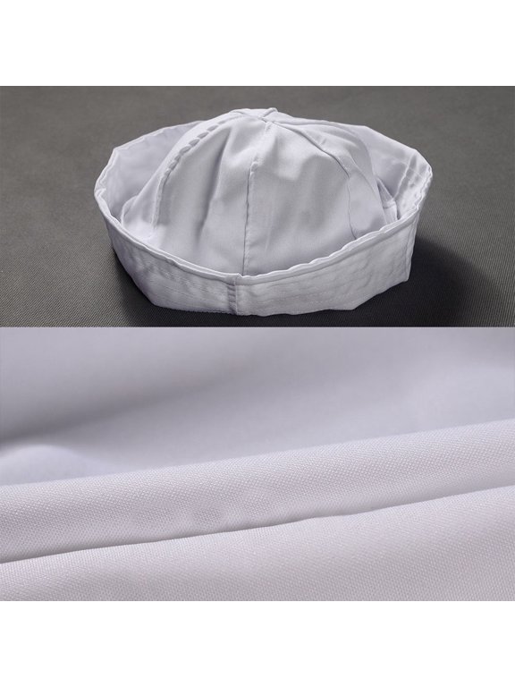 1 Set Men's White Polyester Sailor Suit Costume, Navy Stage Cosplay Uniform Outfit for Theme Parties, Events and Shows