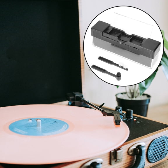 OUNONA 1Set Anti Static Vinyl Record Cleaner Brush Black for Clear Sound Quality