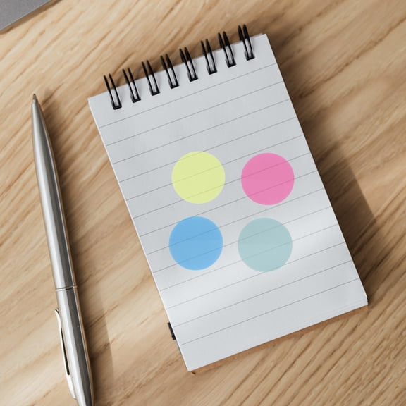 OUNONA 1Set Assorted Color Round Self Adhesive Note Pads Compact Memo Stickers for Daily Use