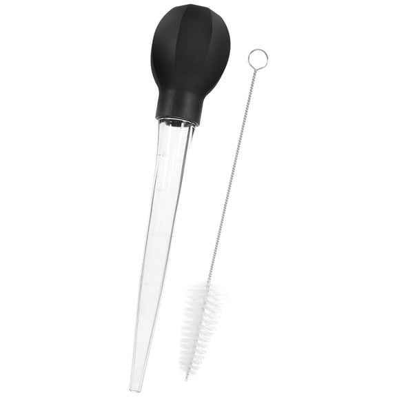 OUNONA 1Set Black Liquid Transfer Bulb Pump for Baking Measuring Oil Suction and Turkey Basting Brush