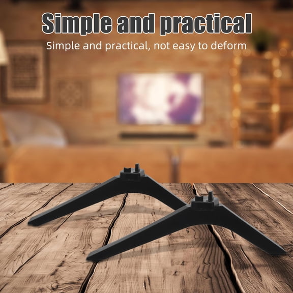 OUNONA 1Set Black Smart TV Stand Legs Tabletop Base for 43 Inch Tvs Space Saving Design