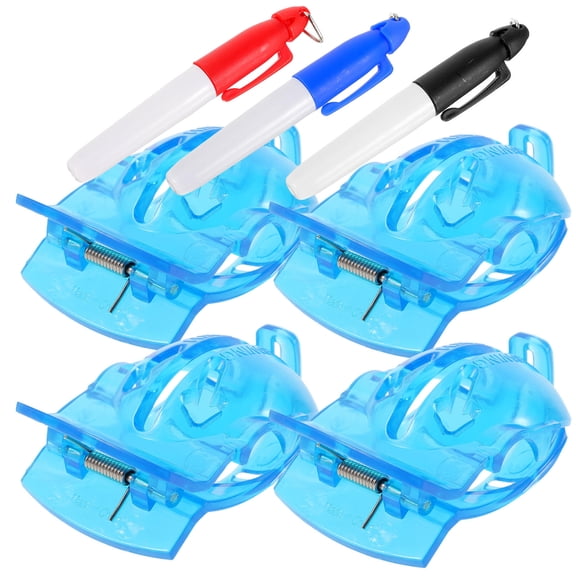 OUNONA 1Set Blue Reusable Plastic Golf Ball Marker and Alignment Tool for Accurate Golf Shot Placement