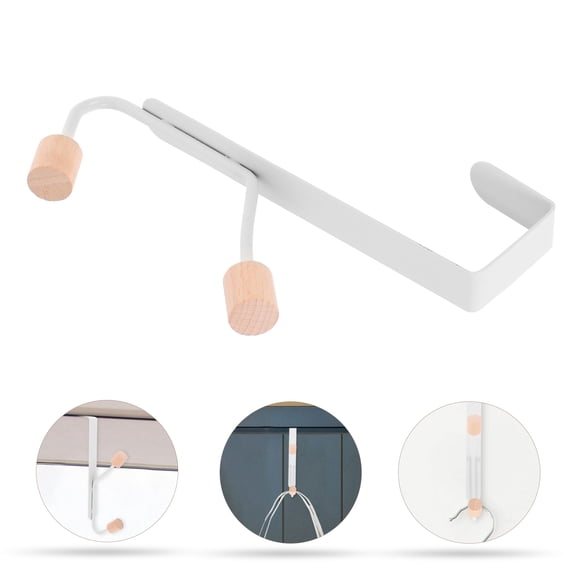 OUNONA White Overdoor Hooks Stylish Carbon Steel Space-Saving Home Organizer