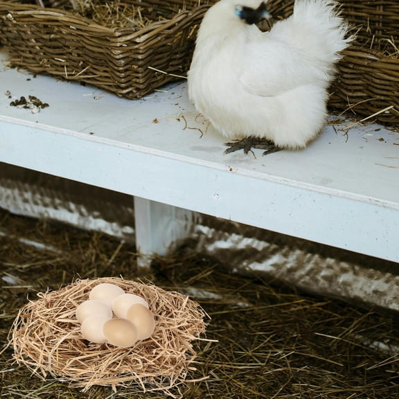 OUNONA Chicken Coop Nesting Straw Bedding Set, Light Yellow Shredded Material for Comfortable Resting and Poultry Care