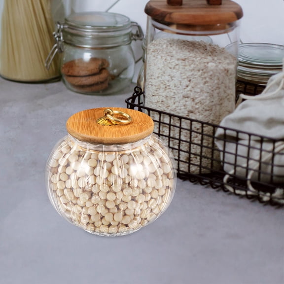 OUNONA Pumpkin Glass Canister with Airtight Seal, Food Storage Container for Pantry and Countertop