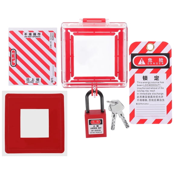 OUNONA 1Set Emergency Stop Button Cover Red Switch Lock Guard for Home Use with Easy Installation